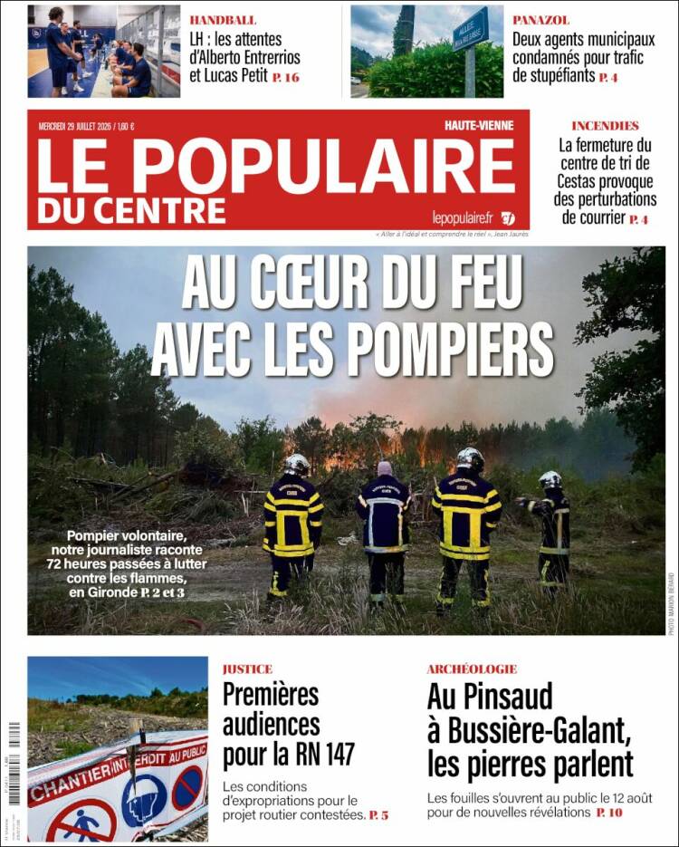 Portada de Le Populaire du Centre (Francia)