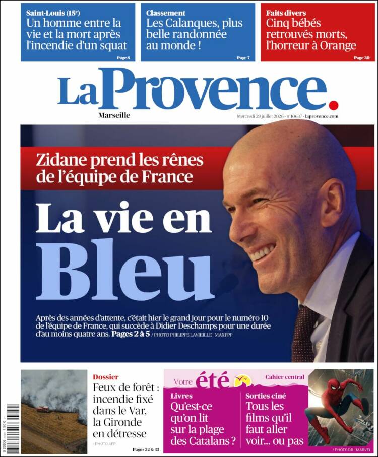 Portada de La Provence (Francia)