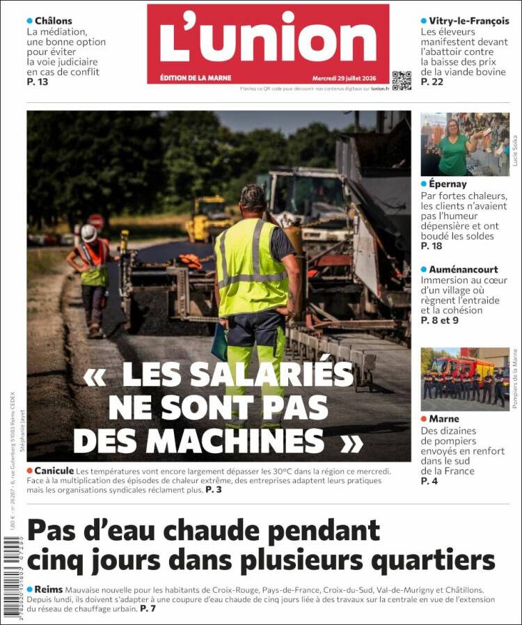 Portada de L'Union (Francia)