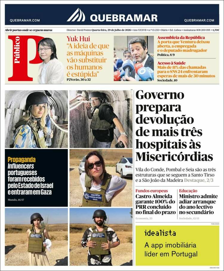 Portada de Público (Portugal)