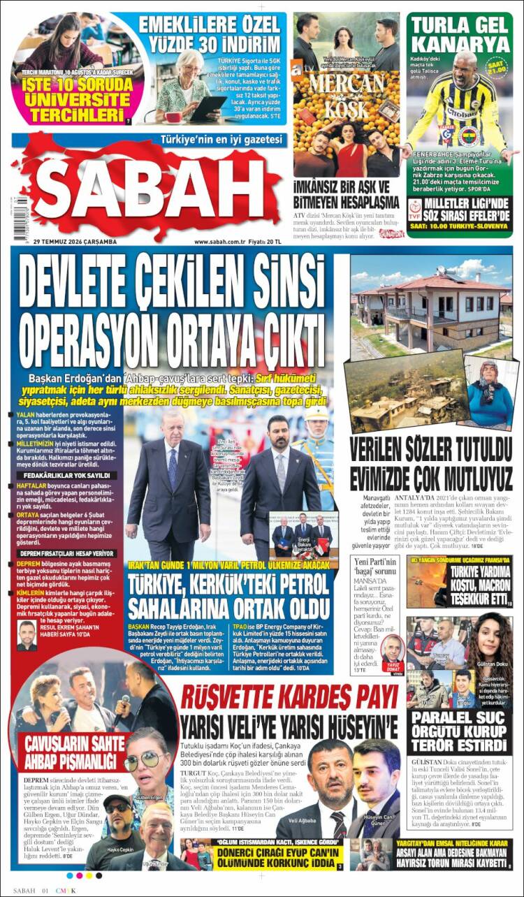 Portada de Sabah (Turqu&iacute;a)