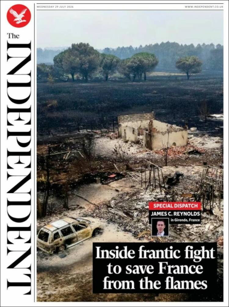 Portada de The Independent (Reino Unido)