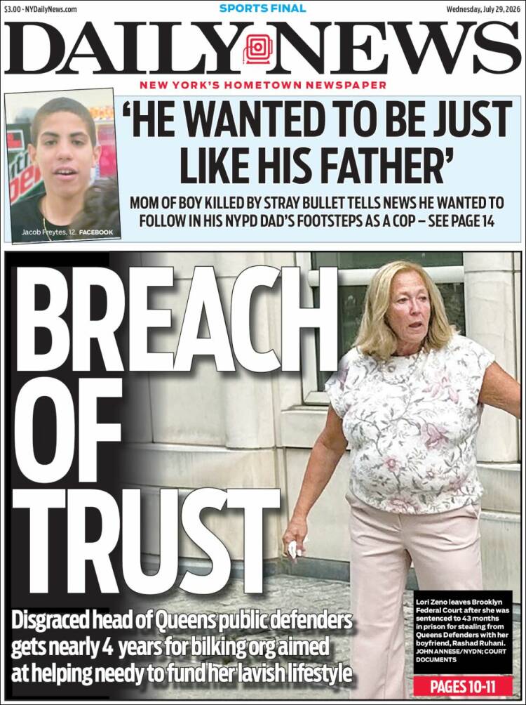 Portada de Daily News - New York (USA)