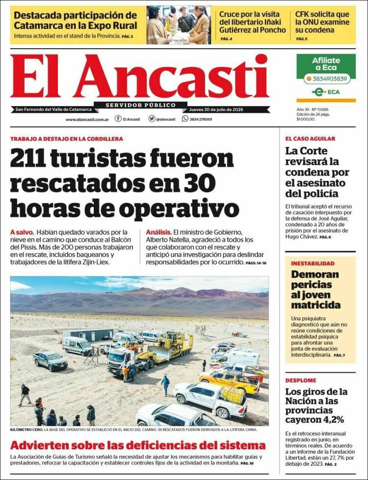 Portada de El Ancasti (Argentina)