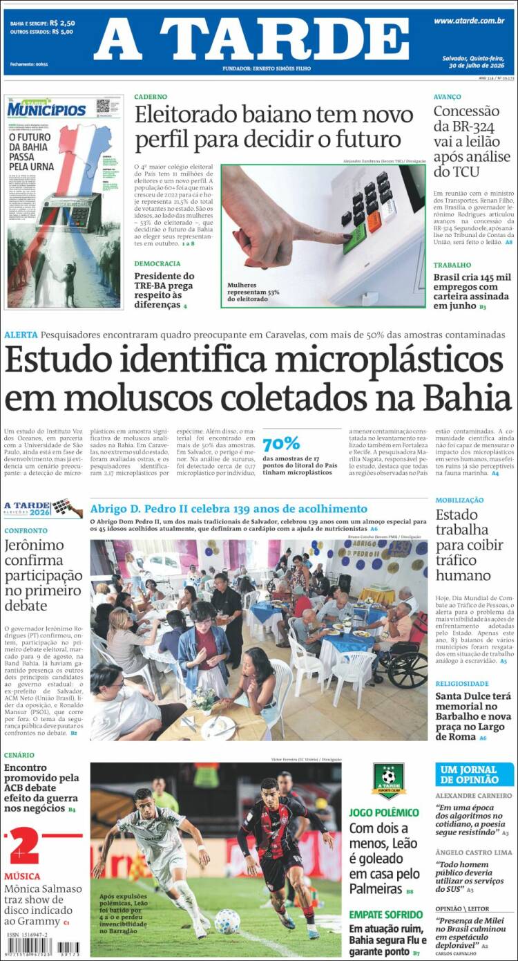Portada de Diário A Tarde (Brasil)