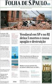 Portada de Folha de São Paulo (Brasil)