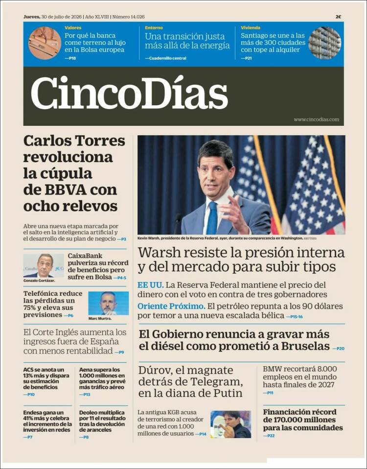 Portada de Cinco Días (Espa&ntilde;a)