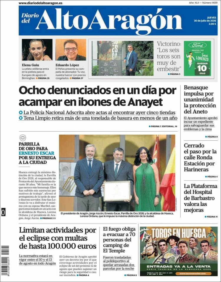 Portada de Diario del AltoAragón (Espa&ntilde;a)
