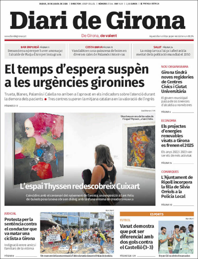 Portada de Diari de Girona (Espa&ntilde;a)