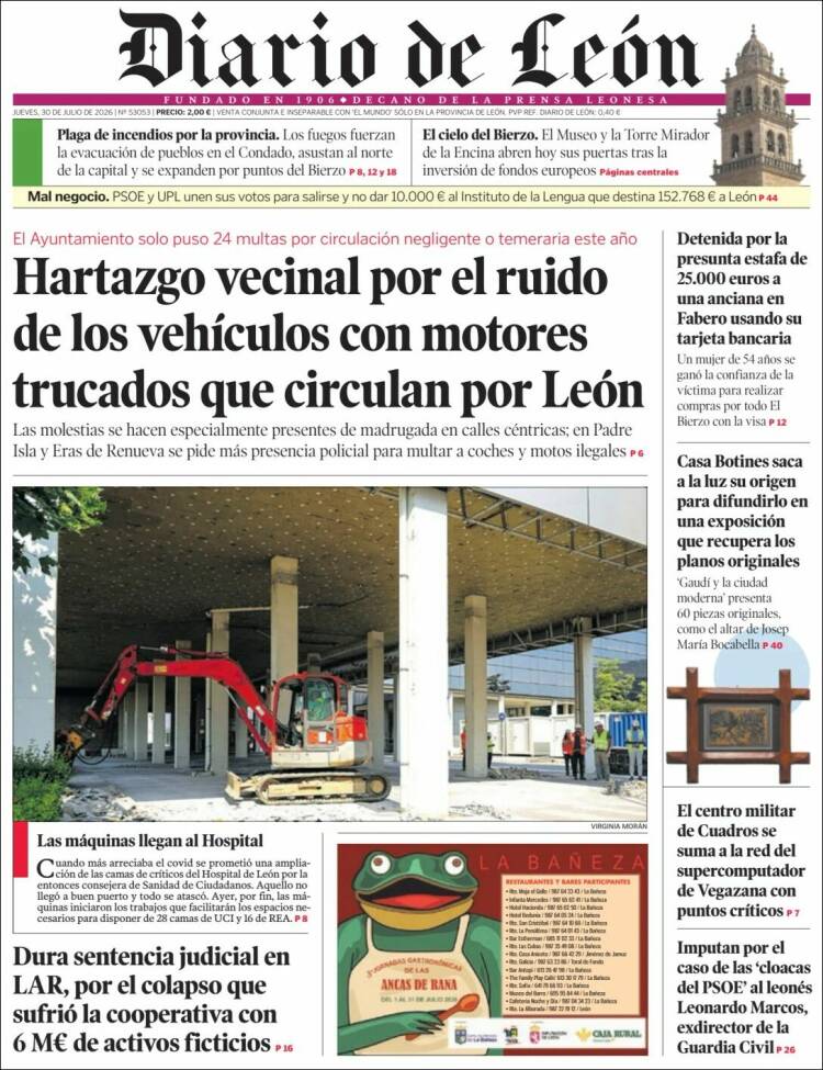 Portada de Diario de León (Espa&ntilde;a)