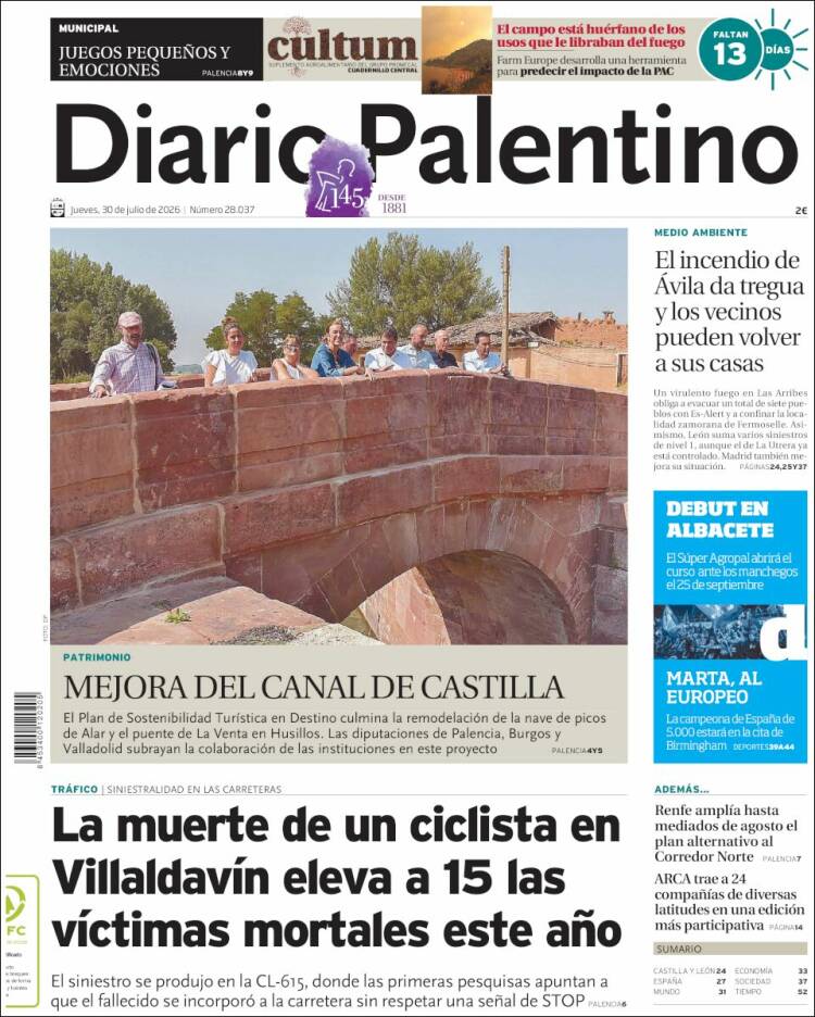 Portada de Diario Palentino (Espa&ntilde;a)