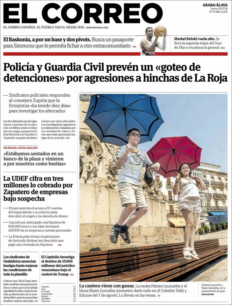 Portada de El Correo - Álava (Espa&ntilde;a)