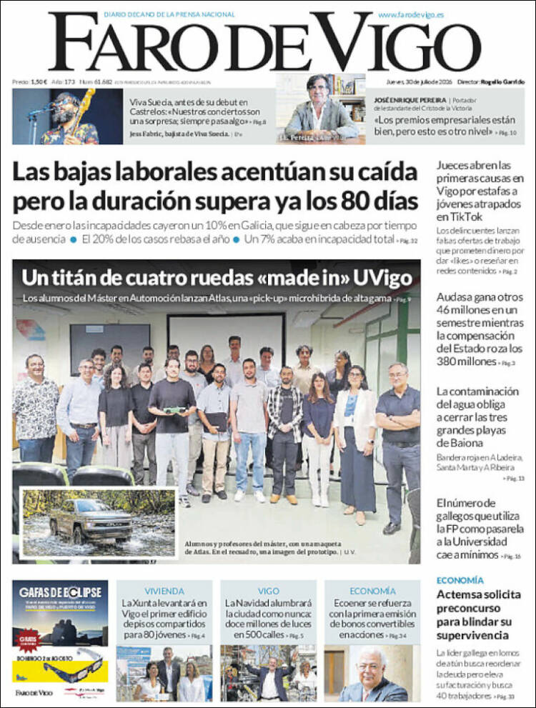 Portada de Faro de Vigo (Espa&ntilde;a)
