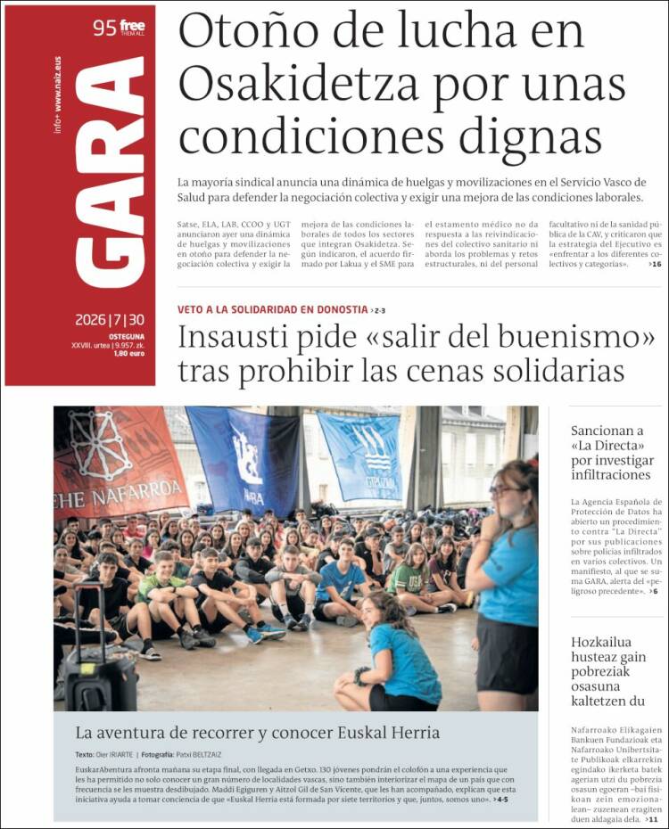 Portada de Gara (Espa&ntilde;a)