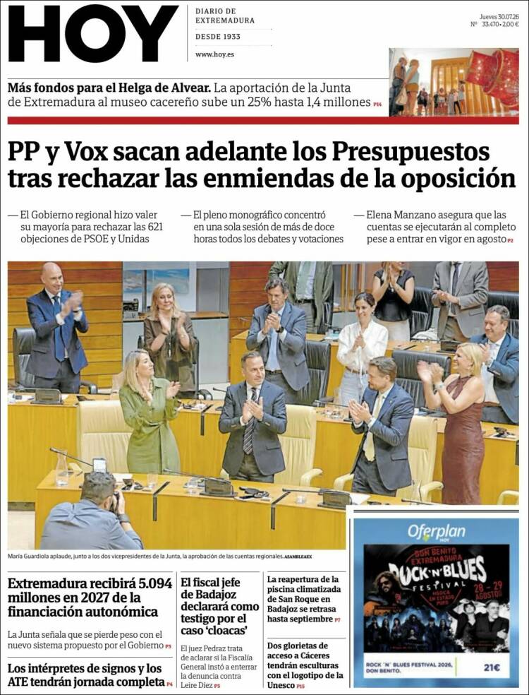 Portada de Hoy - Caceres (Espa&ntilde;a)