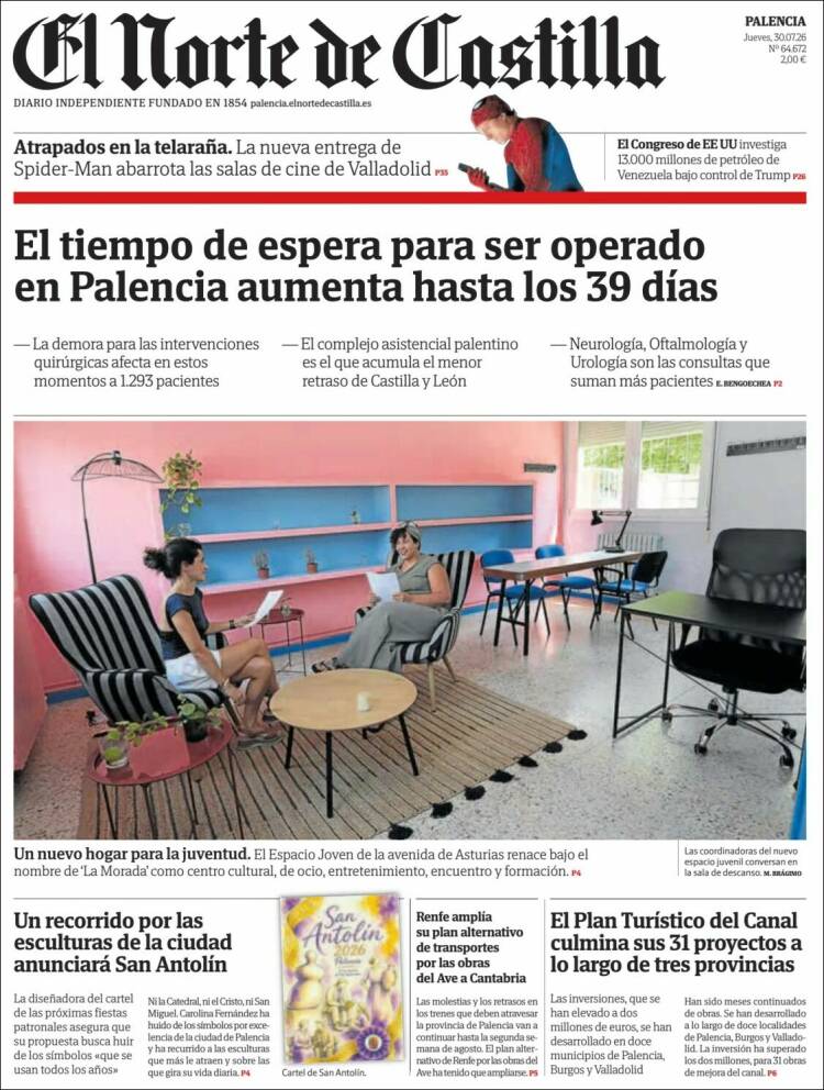 Portada de Norte de Castilla - Palencia (Espagne)