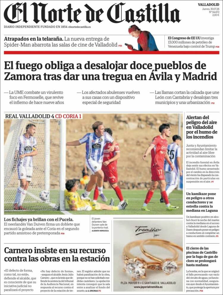 Portada de Norte de Castilla - Valladolid (Espagne)
