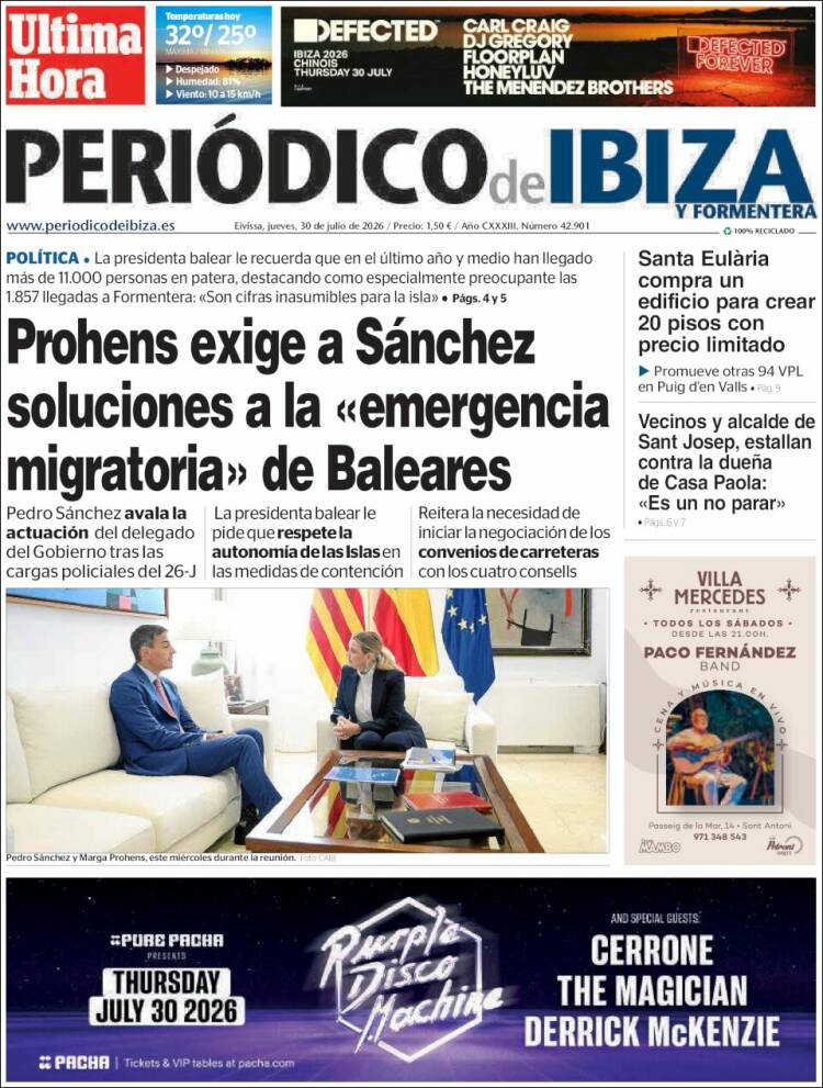 Portada de Periódico de Ibiza (Espa&ntilde;a)