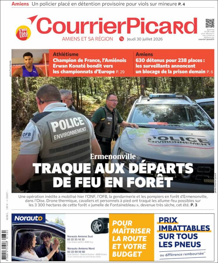 Portada de Courrier Picard (Francia)
