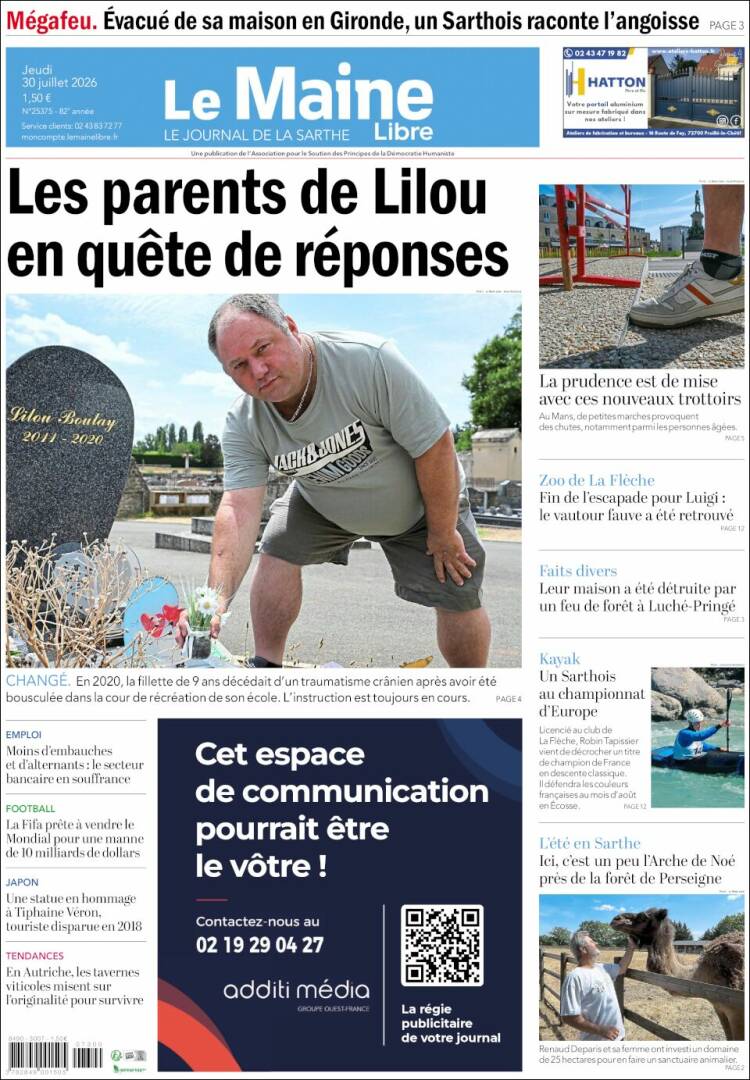 Portada de Le Maine Libre (Francia)