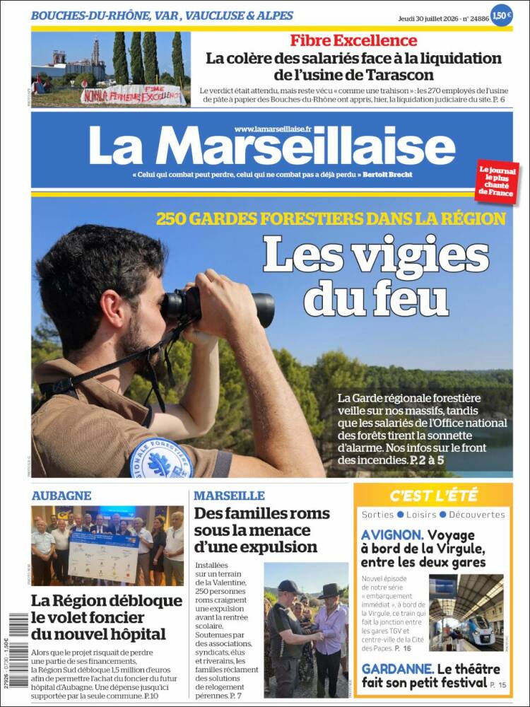 Portada de La Marseillaise (Francia)
