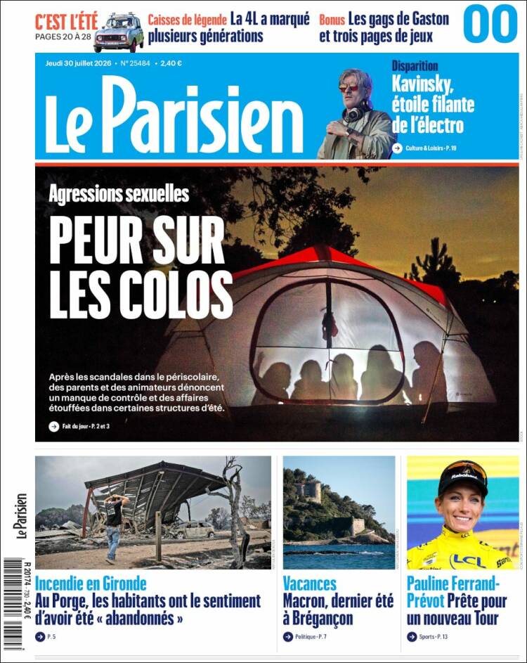 Portada de Le Parisien (Francia)