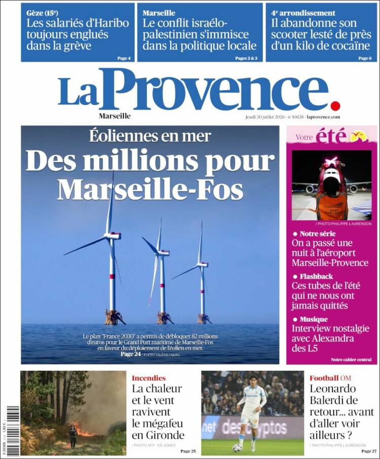 Portada de La Provence (Francia)