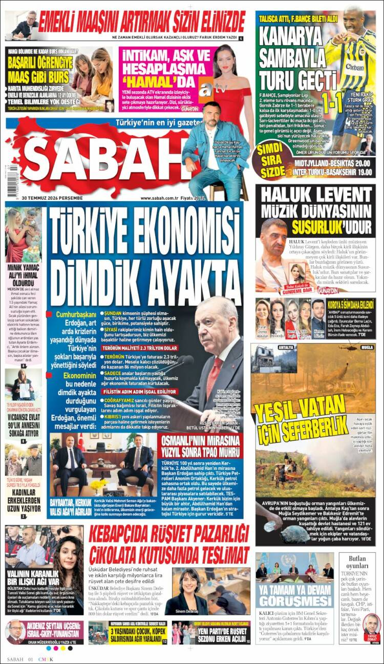 Portada de Sabah (Turqu&iacute;a)