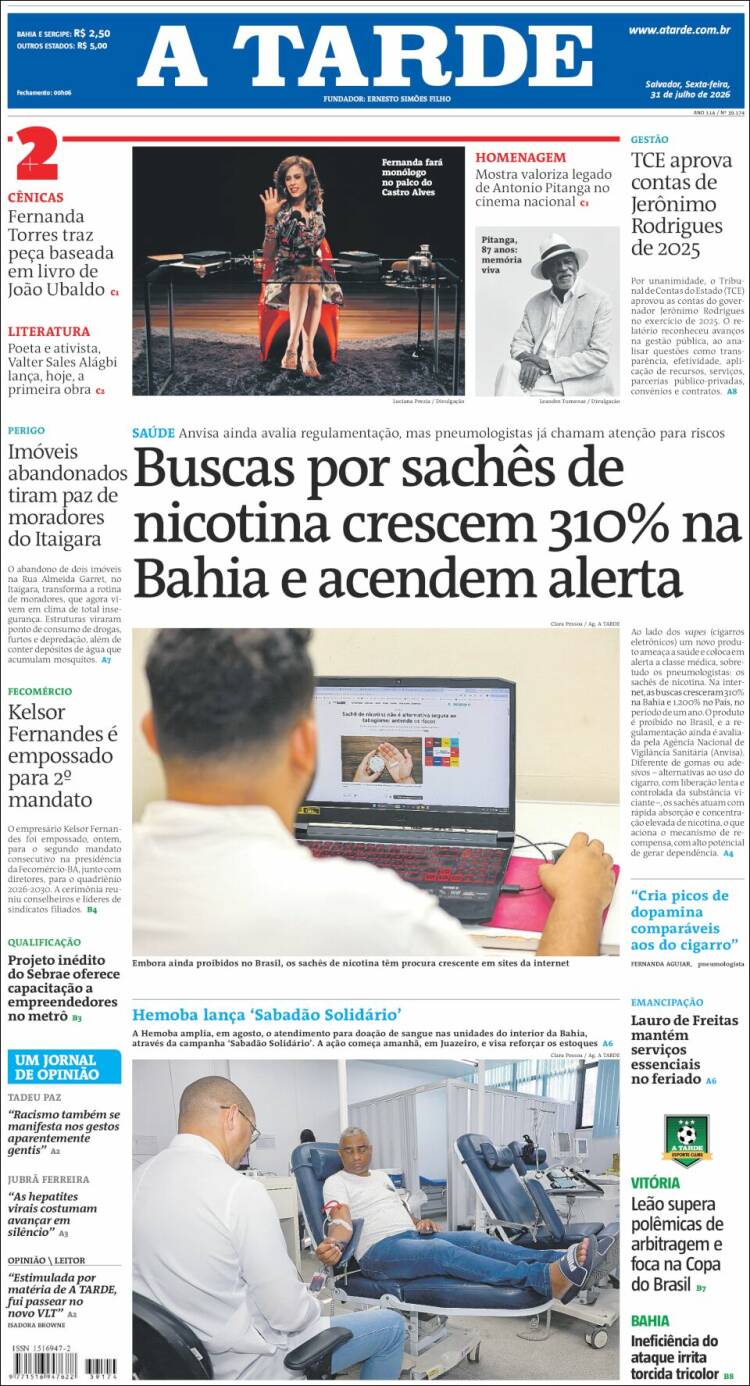 Portada de Diário A Tarde (Brasil)