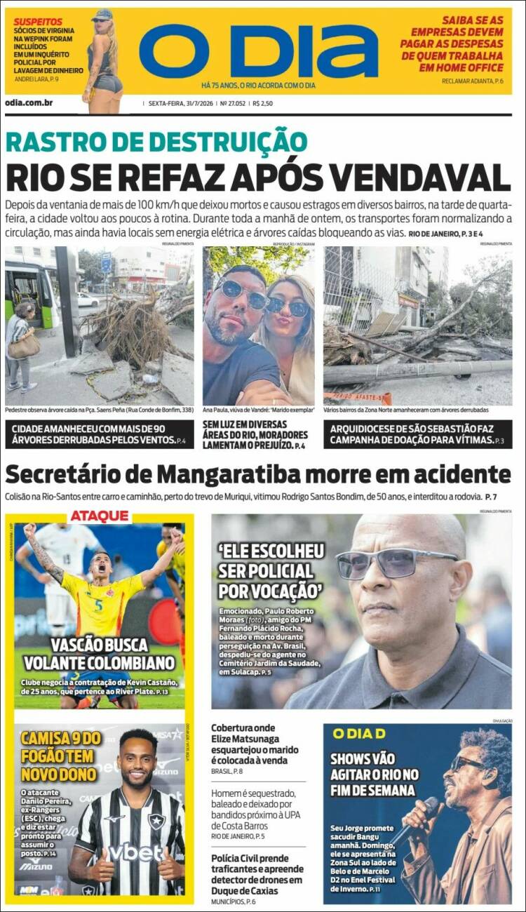 Portada de O Dia (Brasil)