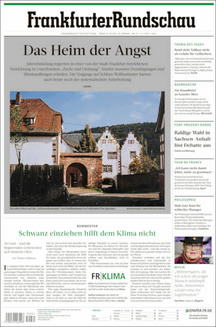 Portada de Frankfurter Rundschau (Alemania)