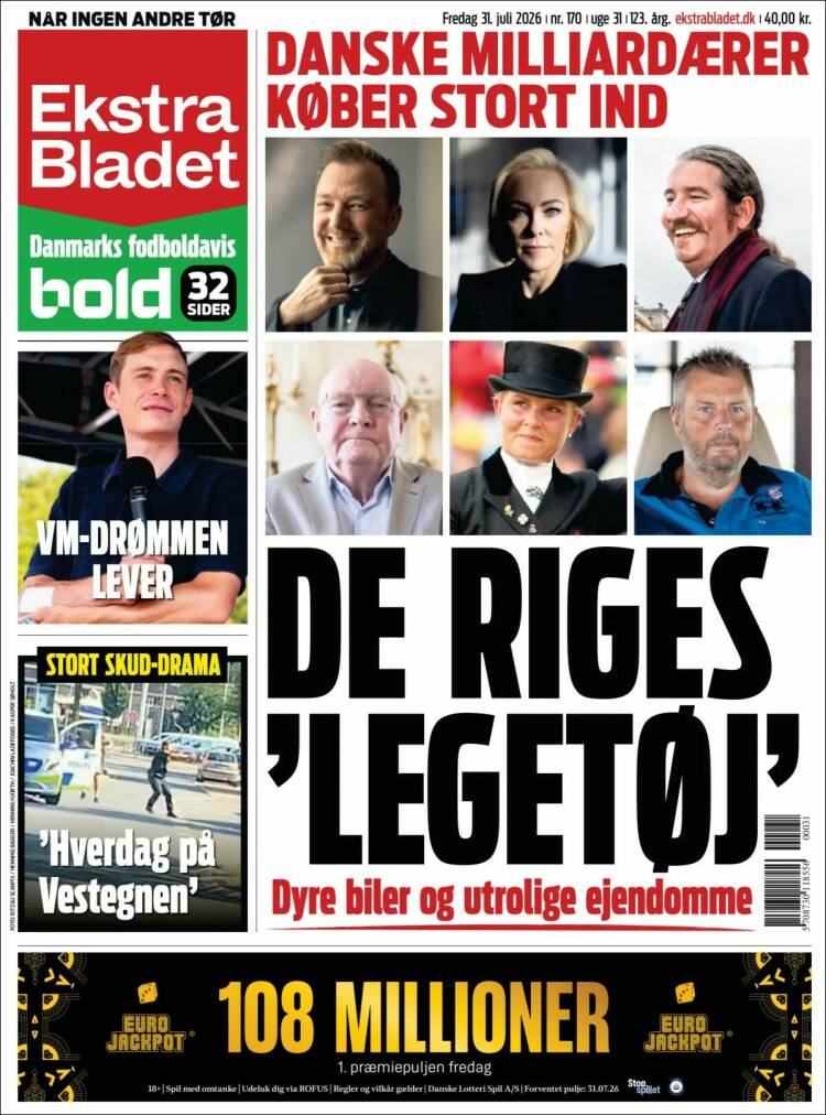 Portada de Ekstra Bladet (Dinamarca)