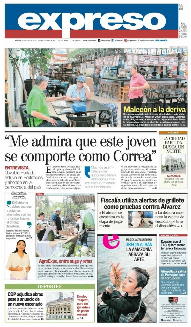 Portada de Expreso (Ecuador)