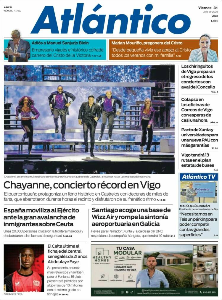 Portada de Atlántico Diario (Espa&ntilde;a)