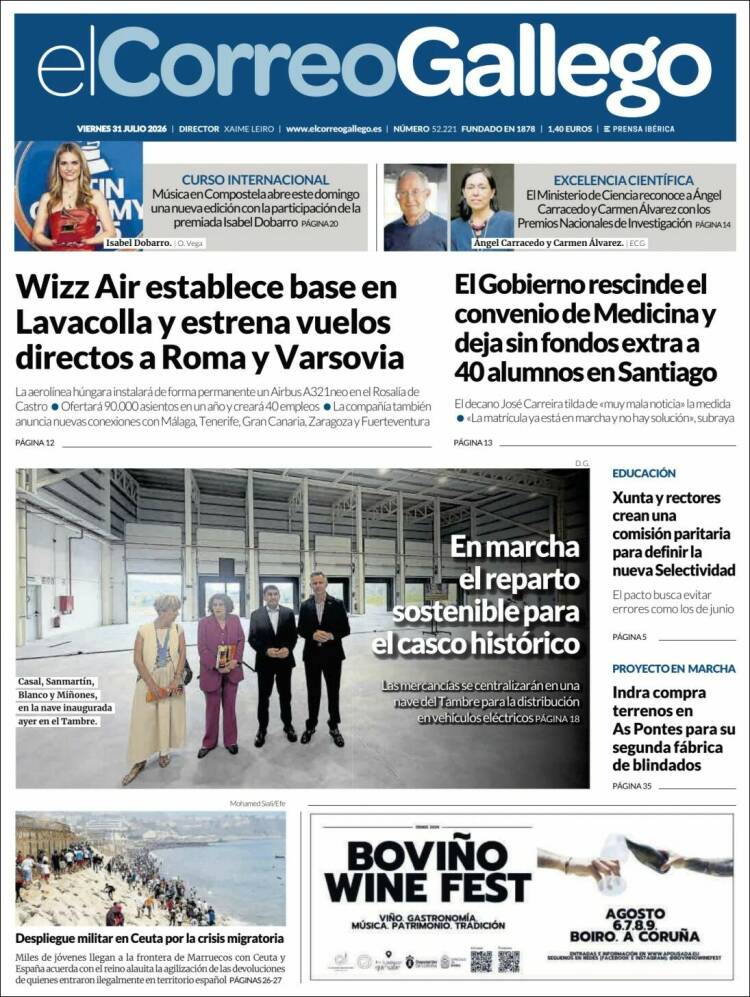 Portada de El Correo Gallego (Espa&ntilde;a)