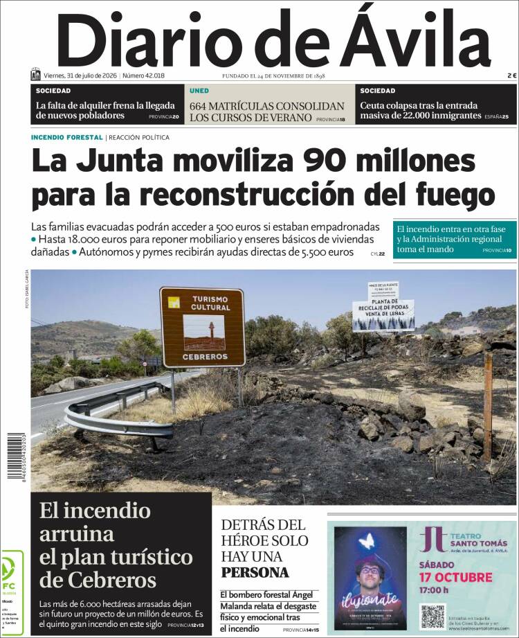 Portada de Diario de Ávila (Espa&ntilde;a)