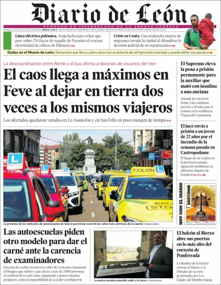 Portada de Diario de León (Espa&ntilde;a)