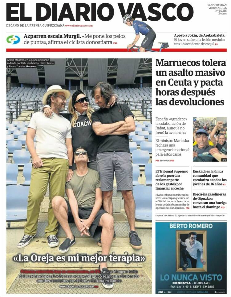 Portada de Diario Vasco (Espa&ntilde;a)
