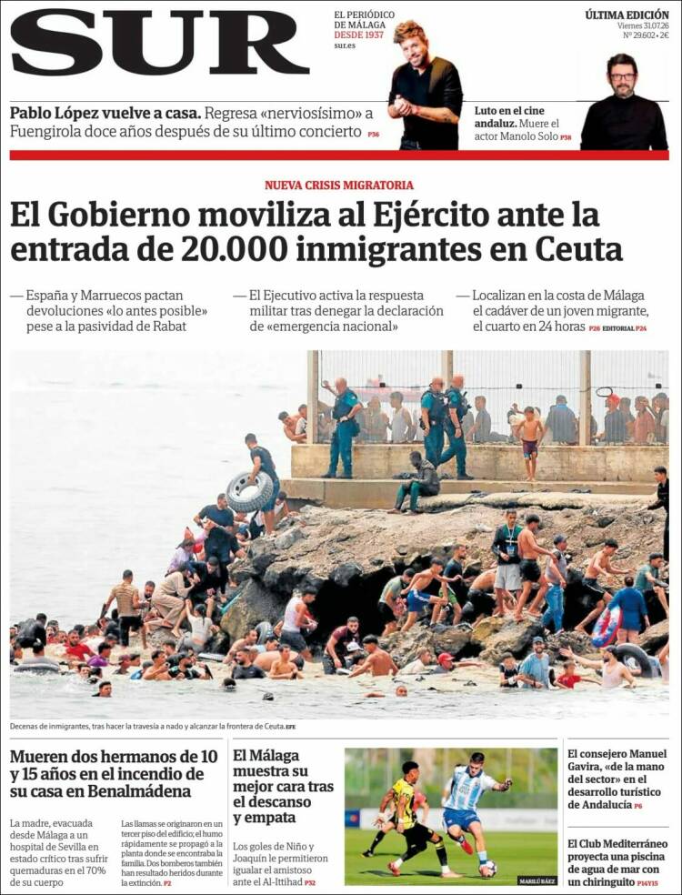 Portada de Diario el Sur (Espa&ntilde;a)