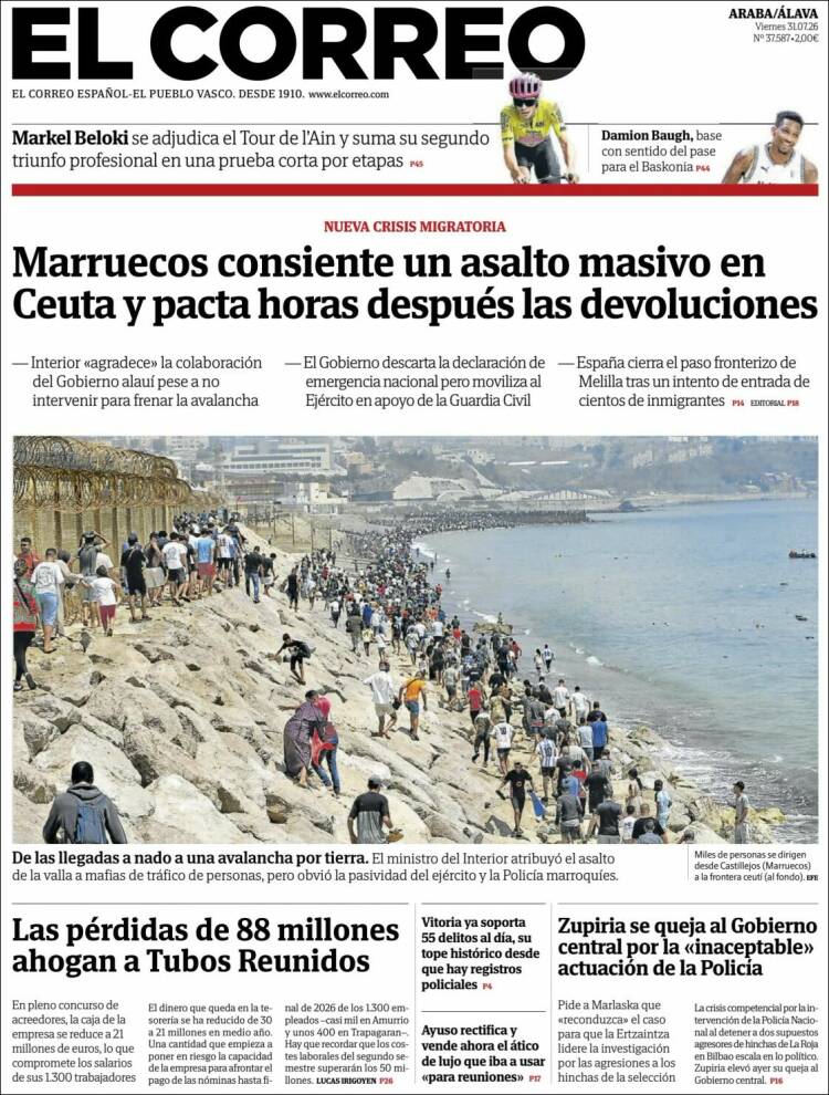 Portada de El Correo - Álava (Espa&ntilde;a)