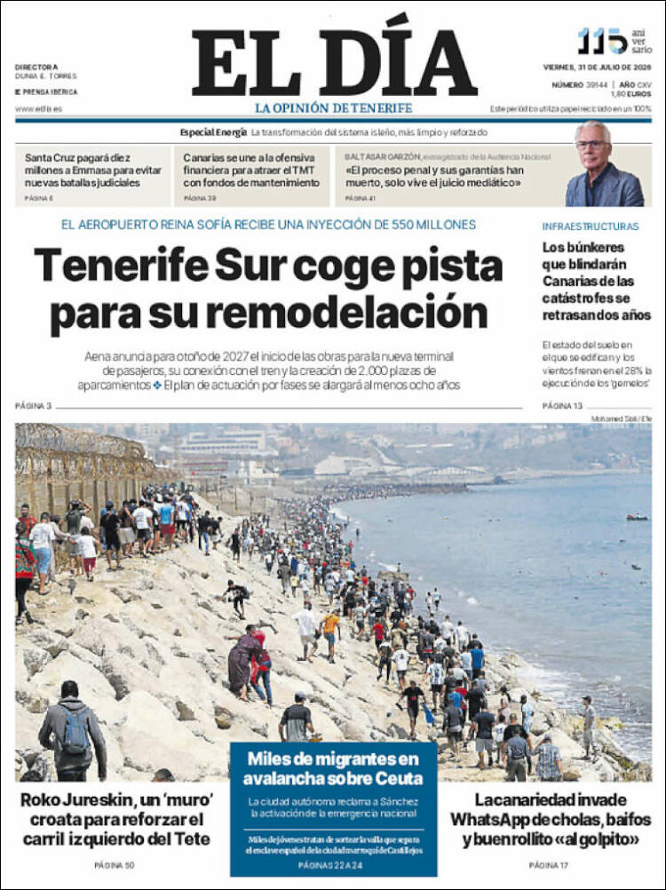 Portada de El Día (Espa&ntilde;a)