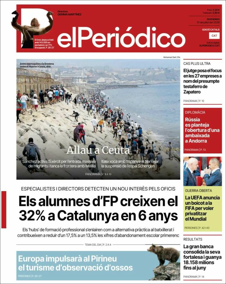 Portada de El Periódico de Catalunya (Espa&ntilde;a)