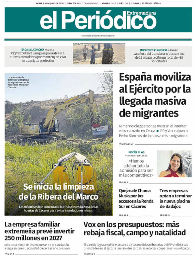 Portada de El Periódico de Extremadura (Espa&ntilde;a)