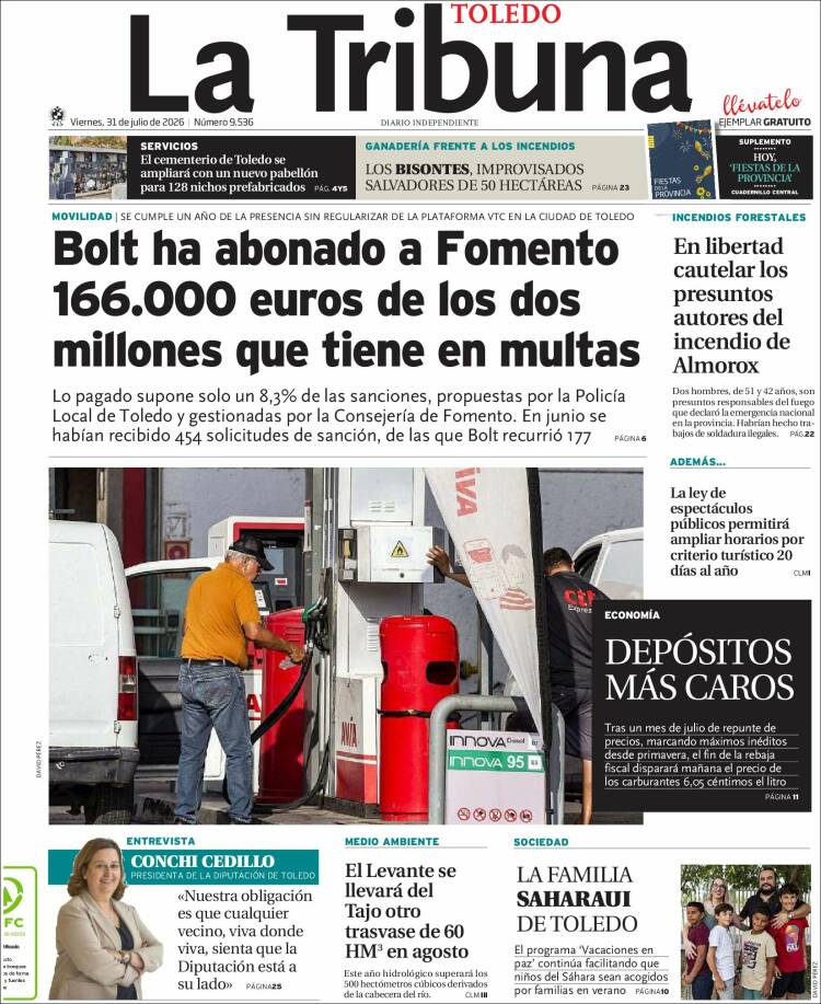 Portada de La Tribuna de Toledo (Espa&ntilde;a)