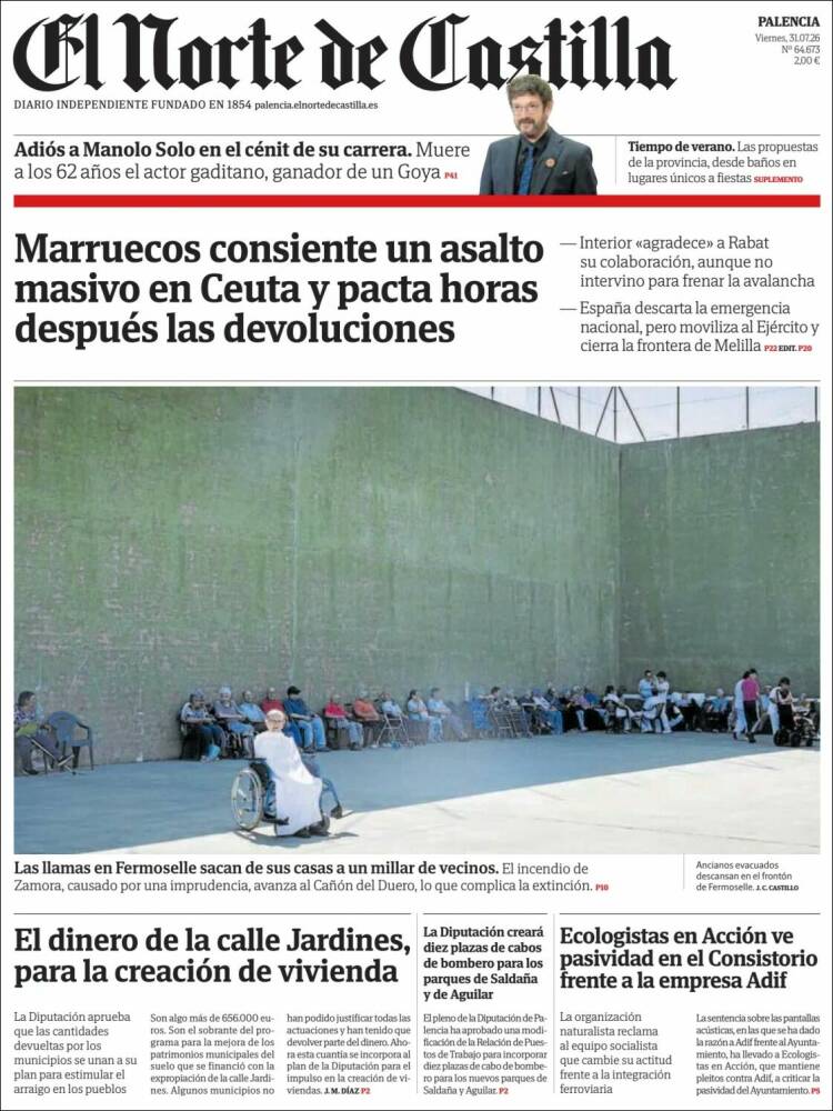 Portada de Norte de Castilla - Palencia (Espa&ntilde;a)