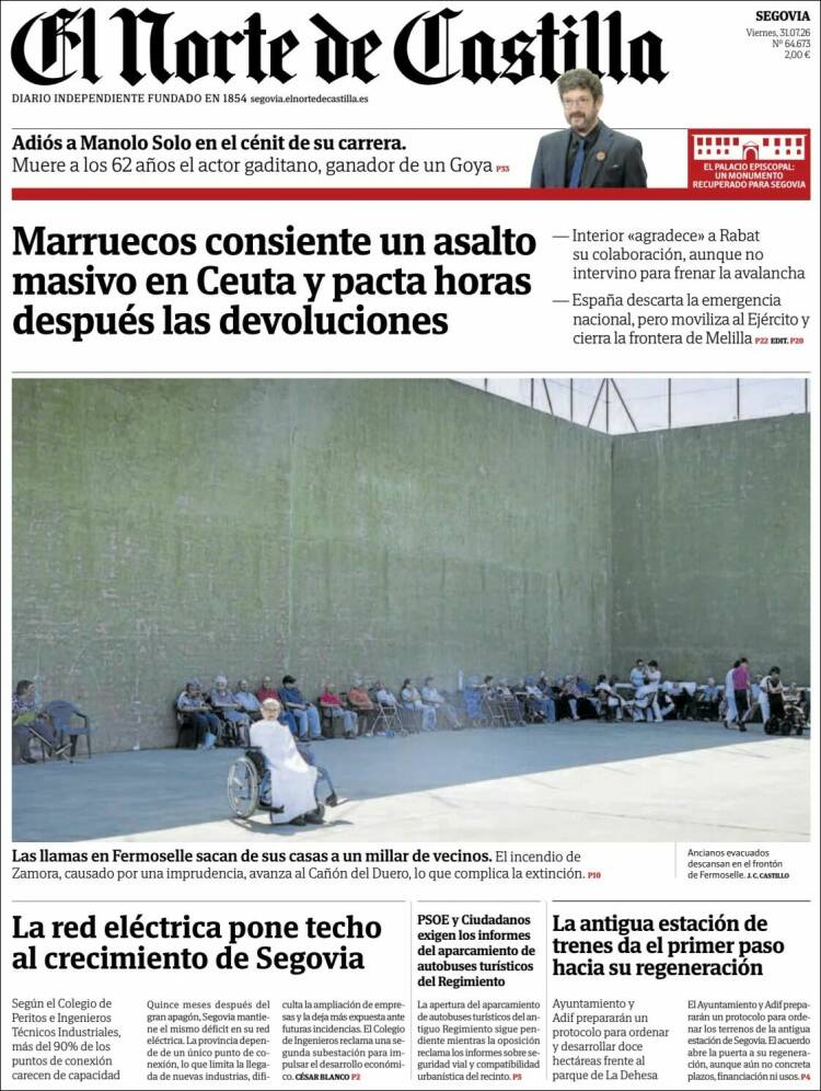 Portada de Norte de Castilla - Segovia (Espa&ntilde;a)
