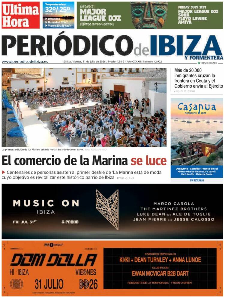 Portada de Periódico de Ibiza (Espa&ntilde;a)