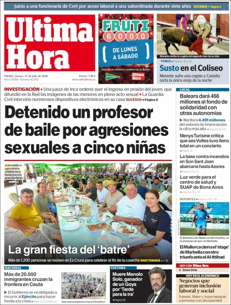 Portada de Última Hora (Espa&ntilde;a)