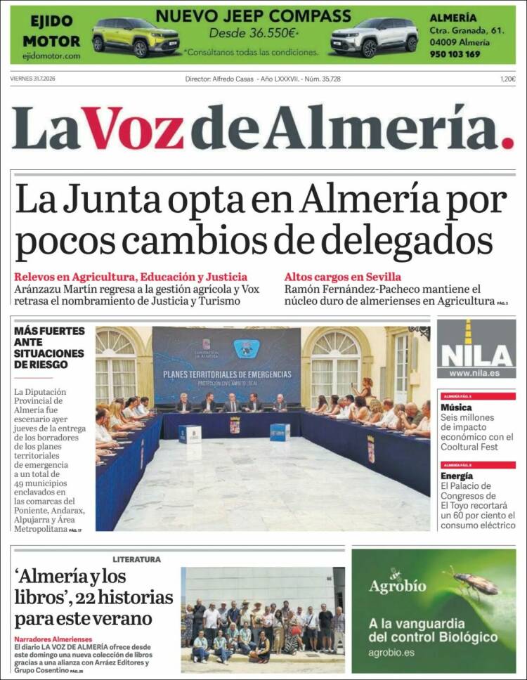Portada de La Voz de Almería (Espa&ntilde;a)