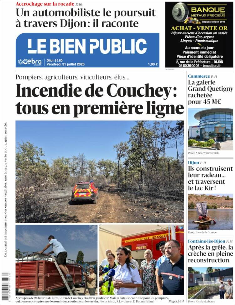 Portada de Le Bien Public (Francia)